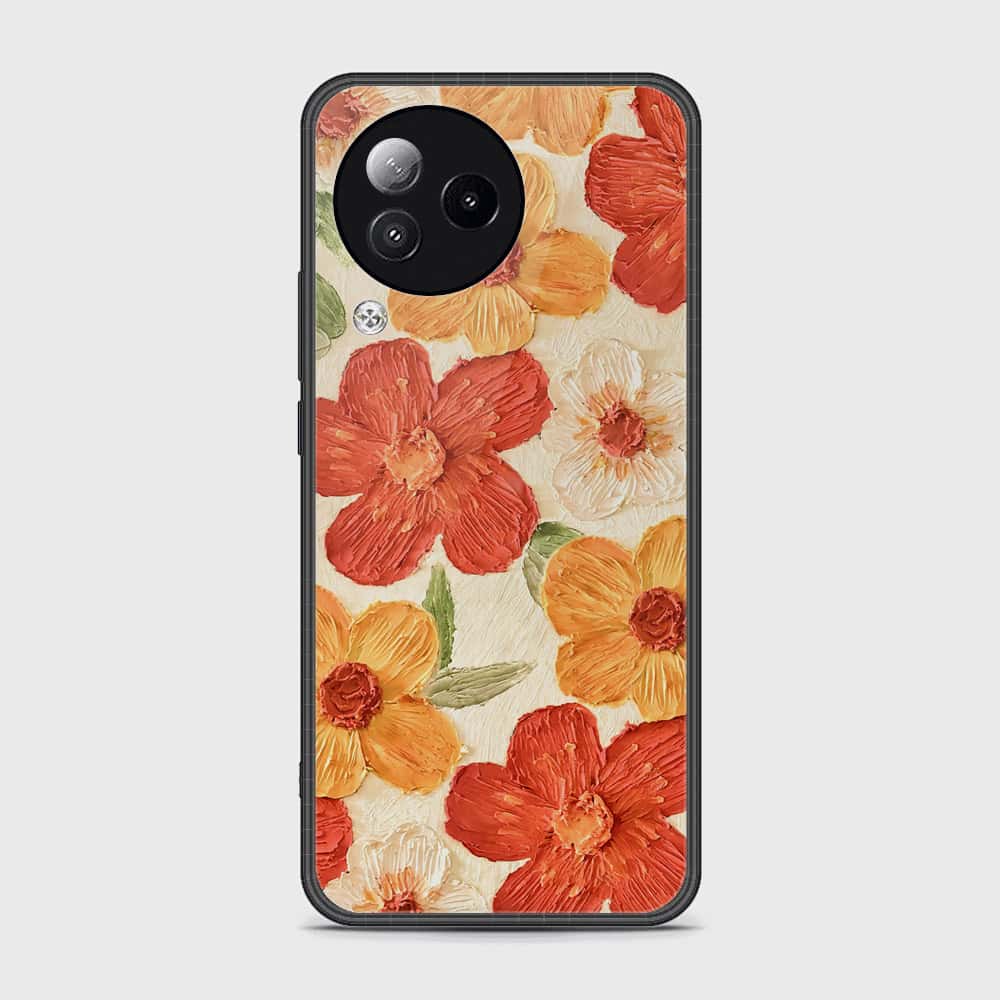 Realme C53 Cover - Floral Series - Design 6 - Red & Orange - HQ Ultra Shine Premium Infinity Glass Soft Silicon Borders Case