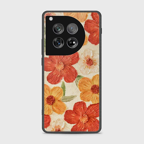 OnePlus 12 Cover - Floral Series - Design 6 - Red & Orange - HQ Ultra Shine Premium Infinity Glass Soft Silicon Borders Case