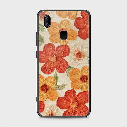 Vivo Y85 Cover - Floral Series - Design 6 - Red & Orange - HQ Ultra Shine Premium Infinity Glass Soft Silicon Borders Case