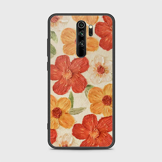 Xiaomi Redmi Note 8 Pro Cover - Floral Series - Design 6 - Red & Orange - HQ Ultra Shine Premium Infinity Glass Soft Silicon Borders Case