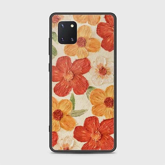 Samsung Galaxy Note 10 Lite Cover - Floral Series - Design 6 - Red & Orange - HQ Ultra Shine Premium Infinity Glass Soft Silicon Borders Case