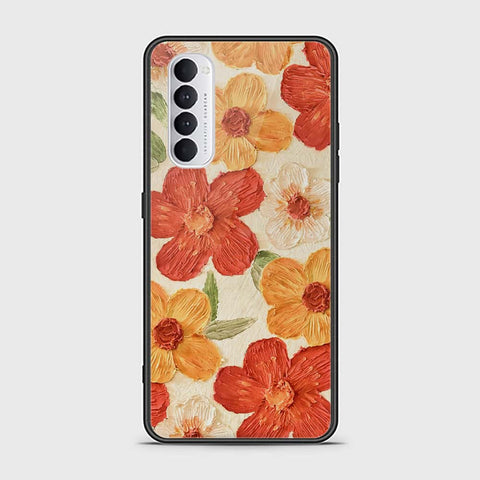 Oppo Reno 4 Pro Cover - Floral Series - Design 6 - Red & Orange - HQ Ultra Shine Premium Infinity Glass Soft Silicon Borders Case