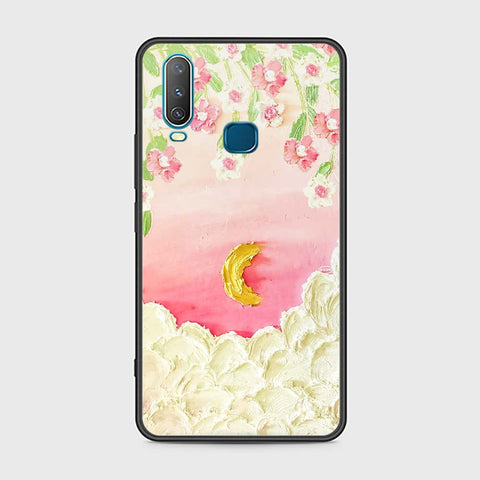 Vivo Y17 Cover - Floral Series - Design 7 - Pink & Yellow - HQ Ultra Shine Premium Infinity Glass Soft Silicon Borders Case