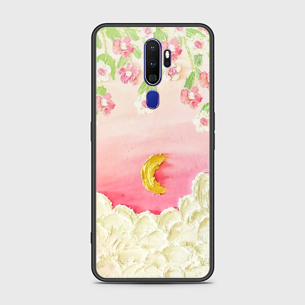 Oppo A5 2020 Cover - Floral Series - Design 7 - Pink & Yellow - HQ Ultra Shine Premium Infinity Glass Soft Silicon Borders Case