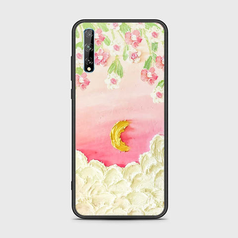 Huawei P Smart S Cover - Floral Series - Design 7 - Pink & Yellow - HQ Ultra Shine Premium Infinity Glass Soft Silicon Borders Case