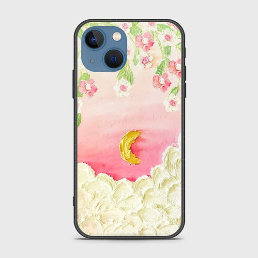 iPhone 13 Cover - Floral Series - Design 7 - Pink & Yellow - HQ Ultra Shine Premium Infinity Glass Soft Silicon Borders Case