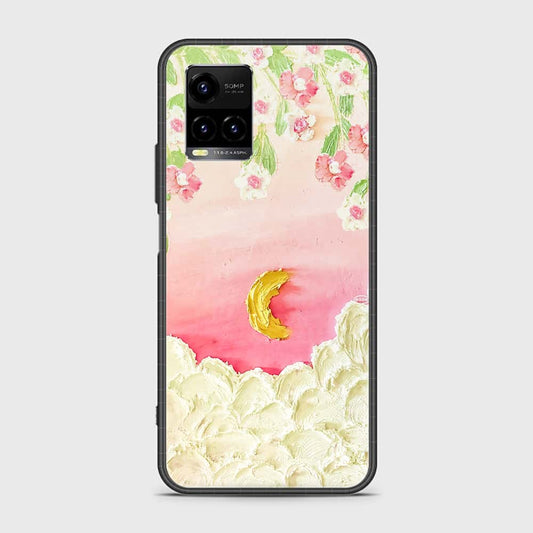 Vivo Y21 Cover - Floral Series - Design 7 - Pink & Yellow - HQ Ultra Shine Premium Infinity Glass Soft Silicon Borders Case