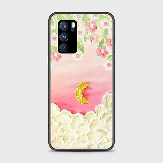 Oppo Reno 6 Pro 5G Cover - Floral Series - Design 7 - Pink & Yellow - HQ Ultra Shine Premium Infinity Glass Soft Silicon Borders Case