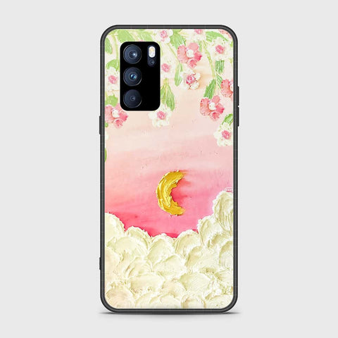 Oppo Reno 6 Pro 5G Cover - Floral Series - Design 7 - Pink & Yellow - HQ Ultra Shine Premium Infinity Glass Soft Silicon Borders Case
