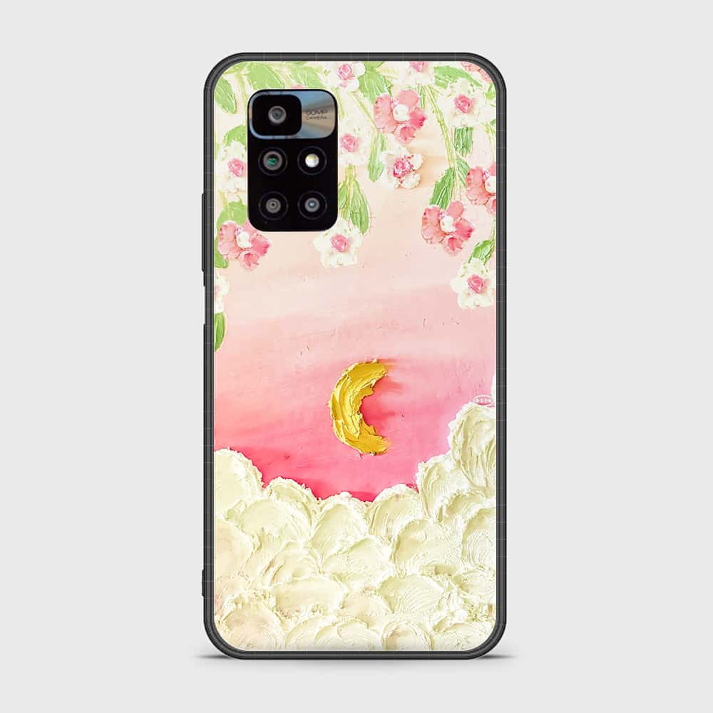 Xiaomi Redmi 10 Prime Cover - Floral Series - Design 7 - Pink & Yellow - HQ Ultra Shine Premium Infinity Glass Soft Silicon Borders Case