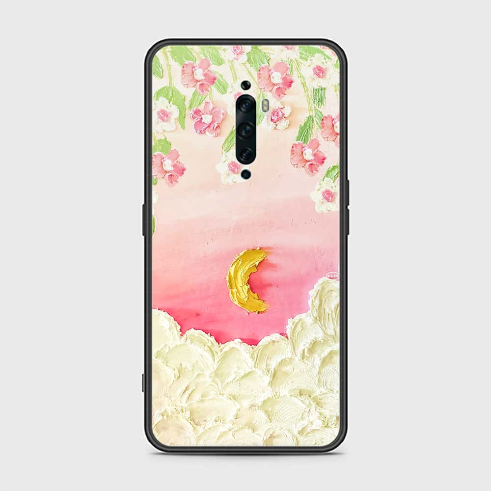Oppo Reno 2Z Cover - Floral Series - Design 7 - Pink & Yellow - HQ Ultra Shine Premium Infinity Glass Soft Silicon Borders Case