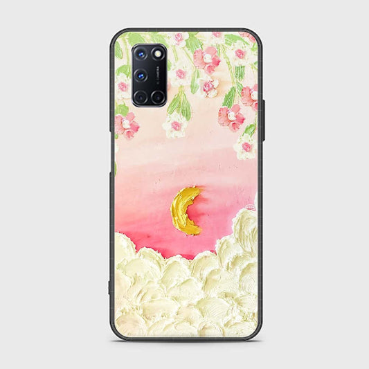 Oppo A92 Cover - Floral Series - Design 7 - Pink & Yellow - HQ Ultra Shine Premium Infinity Glass Soft Silicon Borders Case