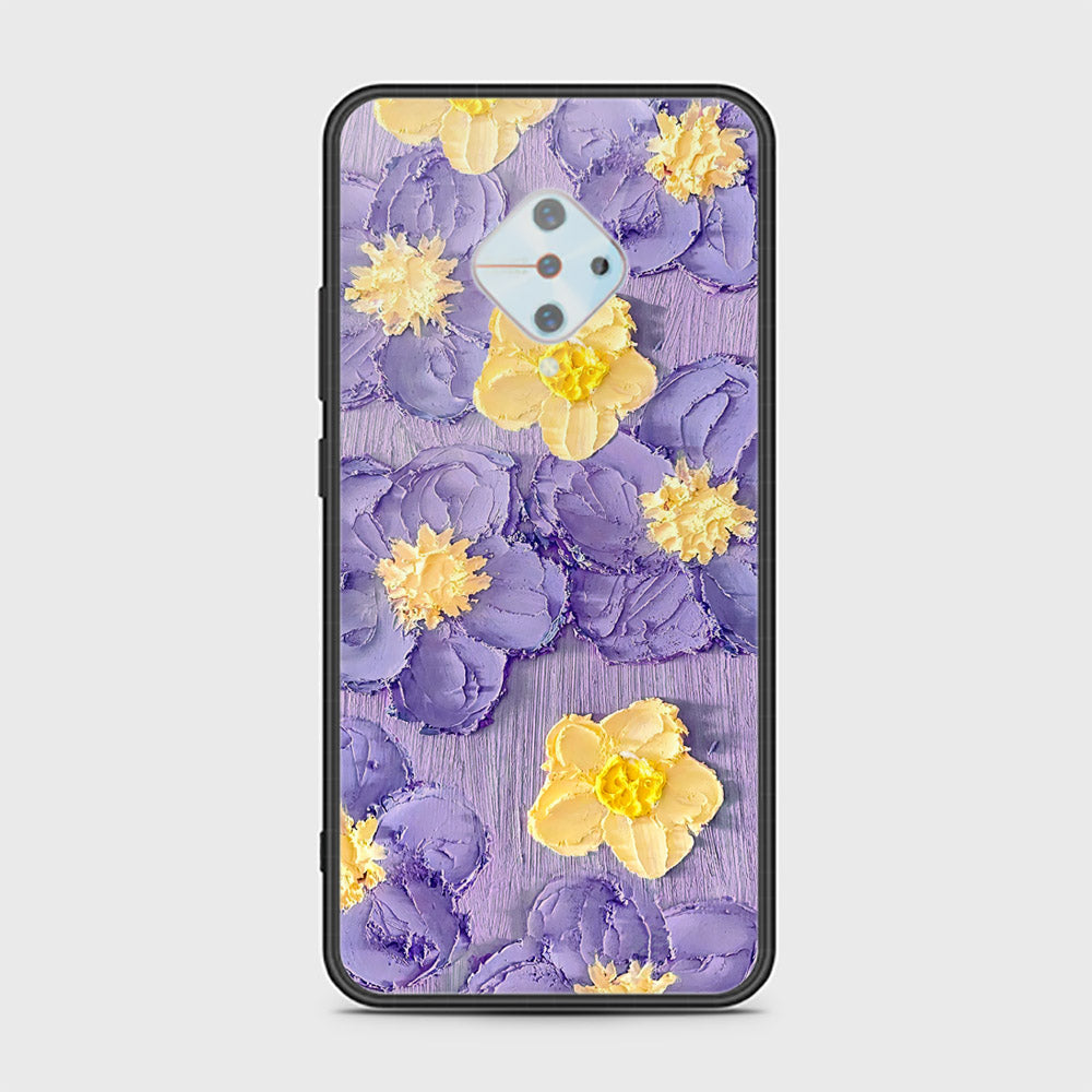 Vivo S1 Pro Cover - Floral Series - Design 8 - Pink & Yellow - HQ Ultra Shine Premium Infinity Glass Soft Silicon Borders Case