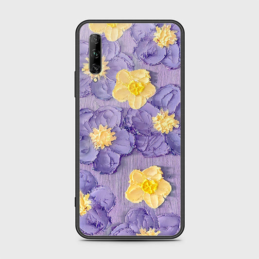 Huawei Y9s Cover - Floral Series - Design 8 - Pink & Yellow - HQ Ultra Shine Premium Infinity Glass Soft Silicon Borders Case