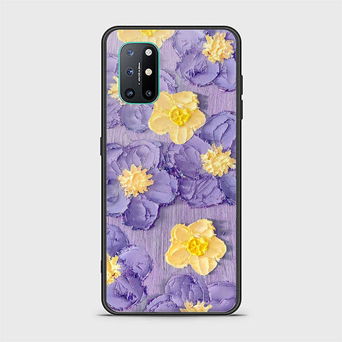 OnePlus 8T Cover - Floral Series - Design 8 - Pink & Yellow - HQ Ultra Shine Premium Infinity Glass Soft Silicon Borders Case