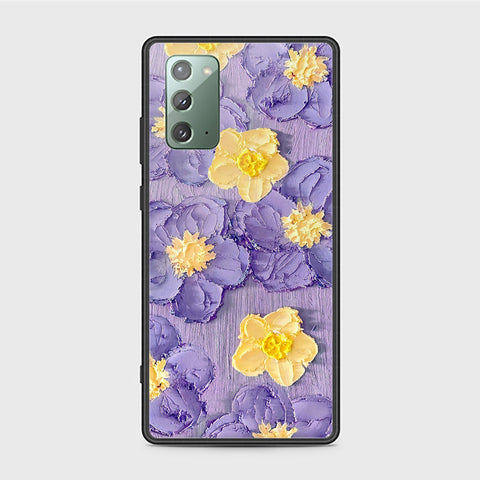 Samsung Galaxy Note 20 Cover - Floral Series - Design 8 - Pink & Yellow - HQ Ultra Shine Premium Infinity Glass Soft Silicon Borders Case