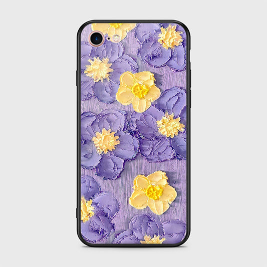 iPhone 8 / 7 Cover - Floral Series - Design 8 - Pink & Yellow - HQ Ultra Shine Premium Infinity Glass Soft Silicon Borders Case