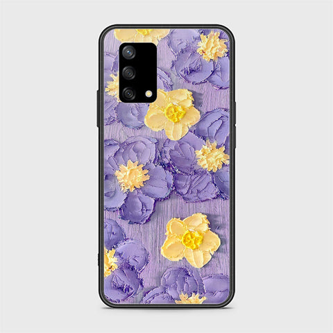 Oppo F19 Cover - Floral Series - Design 8 - Pink & Yellow - HQ Ultra Shine Premium Infinity Glass Soft Silicon Borders Case