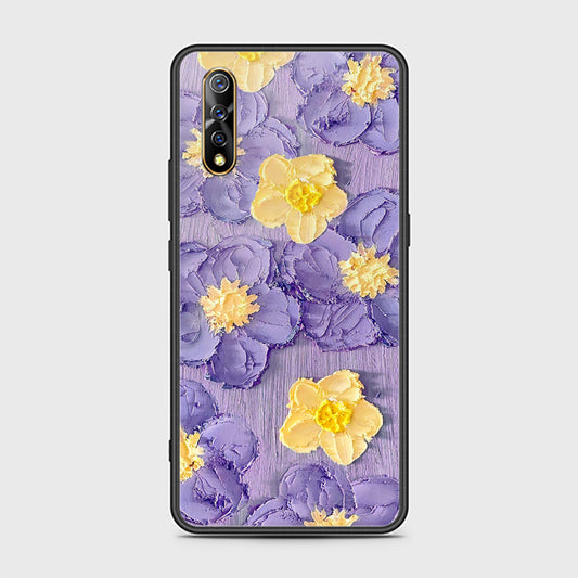 Vivo S1 Cover - Floral Series - Design 8 - Pink & Yellow - HQ Ultra Shine Premium Infinity Glass Soft Silicon Borders Case