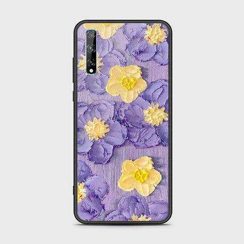 Huawei P Smart S Cover - Floral Series - Design 8 - Pink & Yellow - HQ Ultra Shine Premium Infinity Glass Soft Silicon Borders Case