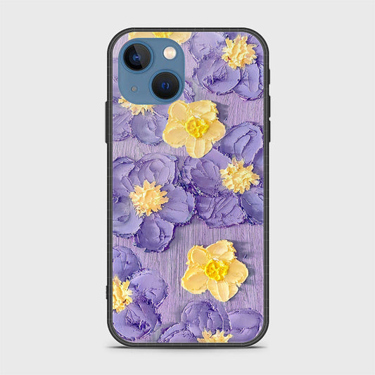 iPhone 13 Cover - Floral Series - Design 8 - Pink & Yellow - HQ Ultra Shine Premium Infinity Glass Soft Silicon Borders Case
