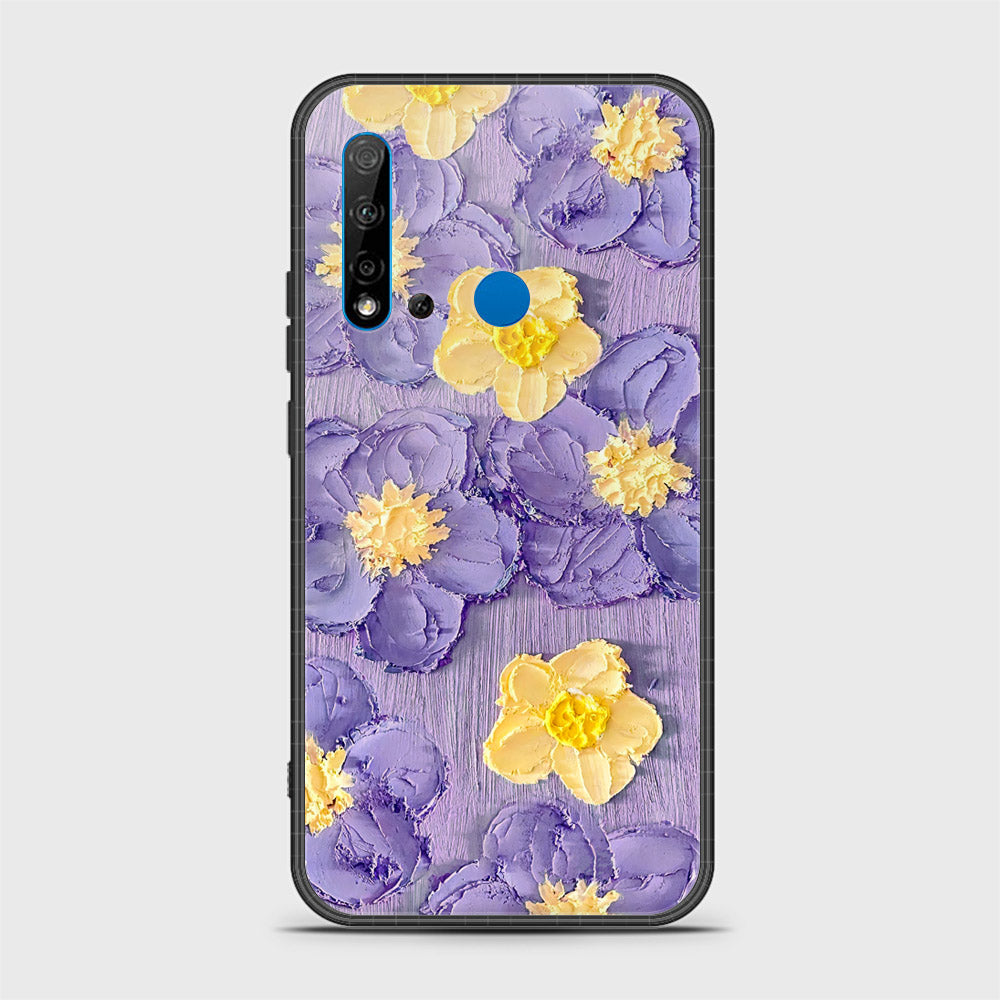 Huawei P20 Lite 2019 Cover - Floral Series - Design 8 - Pink & Yellow - HQ Ultra Shine Premium Infinity Glass Soft Silicon Borders Case