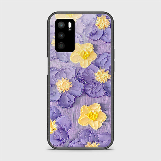 Oppo A16 Cover - Floral Series - Design 8 - Pink & Yellow - HQ Ultra Shine Premium Infinity Glass Soft Silicon Borders Case