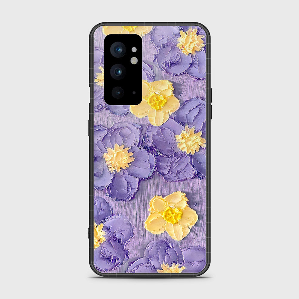 OnePlus 9RT 5G Cover - Floral Series - Design 8 - Pink & Yellow - HQ Ultra Shine Premium Infinity Glass Soft Silicon Borders Case