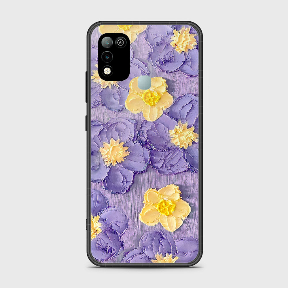 Infinix Hot 11 Play Cover - Floral Series - Design 8 - Pink & Yellow - HQ Ultra Shine Premium Infinity Glass Soft Silicon Borders Case