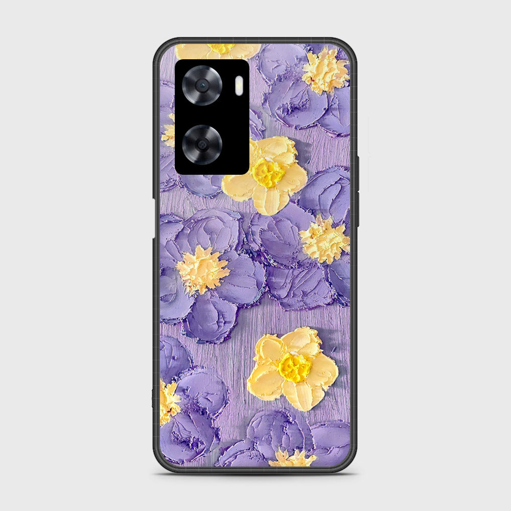 Oppo A77s Cover - Floral Series - Design 8 - Pink & Yellow - HQ Ultra Shine Premium Infinity Glass Soft Silicon Borders Case