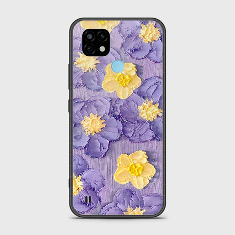 Realme C21 Cover - Floral Series - Design 8 - Pink & Yellow - HQ Premium Shine Durable Shatterproof Case