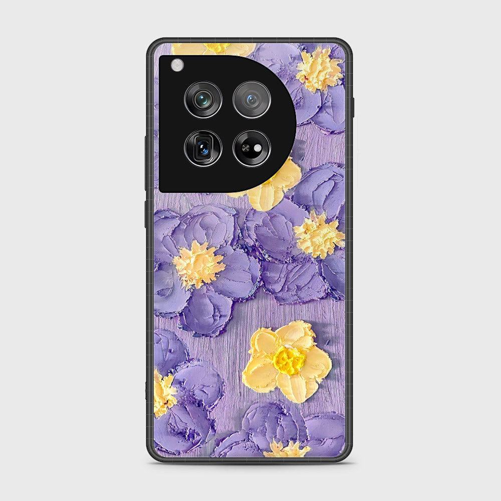 OnePlus 12 Cover - Floral Series - Design 8 - Pink & Yellow - HQ Ultra Shine Premium Infinity Glass Soft Silicon Borders Case
