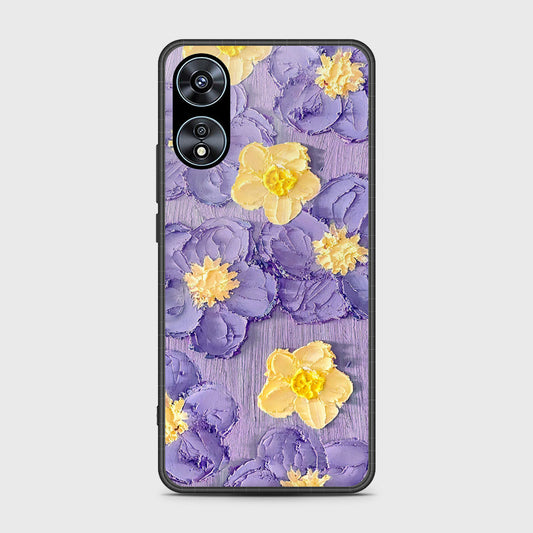 Oppo A78 4G Cover - Floral Series - Design 8 - Pink & Yellow - HQ Ultra Shine Premium Infinity Glass Soft Silicon Borders Case