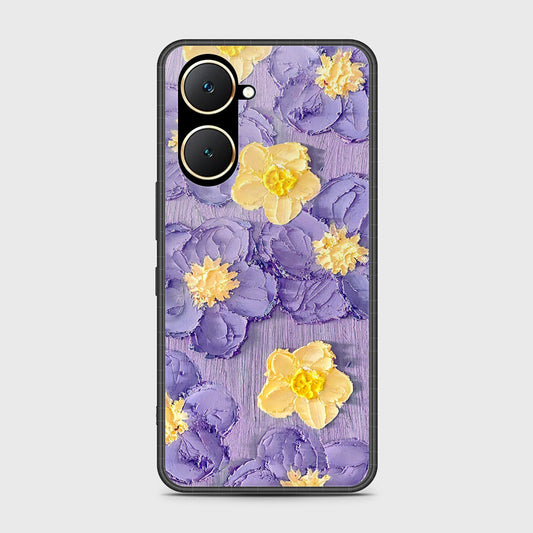 Vivo Y03t Cover - Floral Series - Design 8 - Pink & Yellow - HQ Ultra Shine Premium Infinity Glass Soft Silicon Borders Case