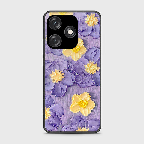 Tecno Spark 10 Cover - Floral Series - Design 8 - Pink & Yellow - HQ Ultra Shine Premium Infinity Glass Soft Silicon Borders Case