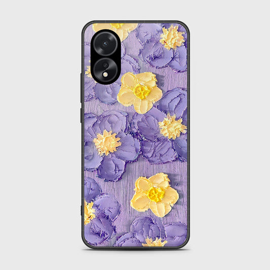 Oppo A38 Cover - Floral Series - Design 8 - Pink & Yellow - HQ Ultra Shine Premium Infinity Glass Soft Silicon Borders Case