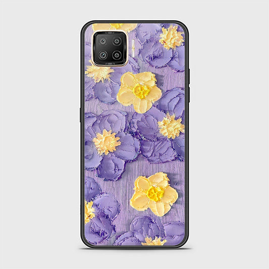 Oppo F17 Pro Cover - Floral Series - Design 8 - Pink & Yellow - HQ Ultra Shine Premium Infinity Glass Soft Silicon Borders Case