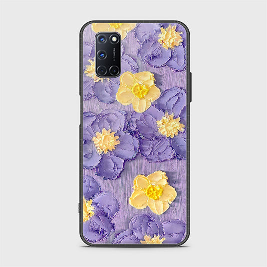Oppo A92 Cover - Floral Series - Design 8 - Pink & Yellow - HQ Ultra Shine Premium Infinity Glass Soft Silicon Borders Case