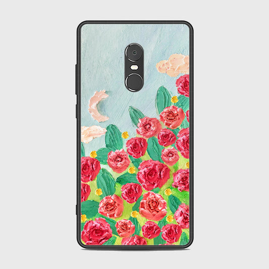 Xiaomi Redmi Note 4 / 4X Cover - Floral Series - Design 10 - Red & Green - HQ Ultra Shine Premium Infinity Glass Soft Silicon Borders Case
