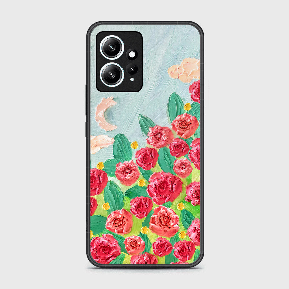 Xiaomi Redmi Note 12 4G Cover - Floral Series - Design 10 - Red & Green - HQ Ultra Shine Premium Infinity Glass Soft Silicon Borders Case