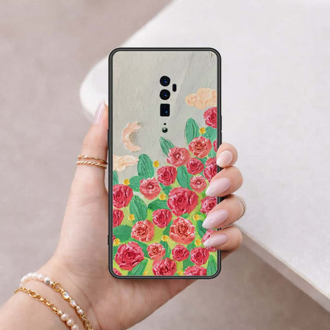 Oppo Reno 10x Zoom Cover - Floral Series 4 - HQ Ultra Shine Premium Infinity Glass Soft Silicon Borders Case