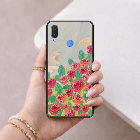 Huawei Honor 8C Cover - Floral Series 4 - HQ Ultra Shine Premium Infinity Glass Soft Silicon Borders Case