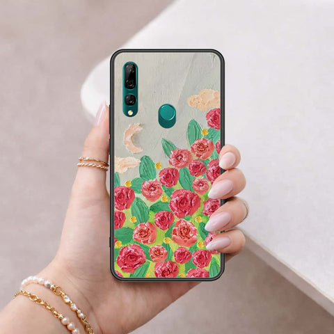 Huawei Y9 Prime 2019 Cover - Floral Series 4 - HQ Ultra Shine Premium Infinity Glass Soft Silicon Borders Case
