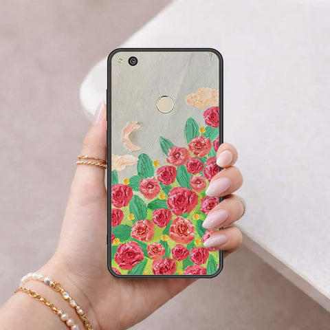 Huawei Honor 8 Lite Cover - Floral Series 4 - HQ Ultra Shine Premium Infinity Glass Soft Silicon Borders Case