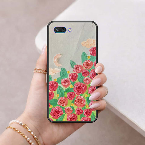 Huawei Honor 10 Cover - Floral Series 4 - HQ Ultra Shine Premium Infinity Glass Soft Silicon Borders Case