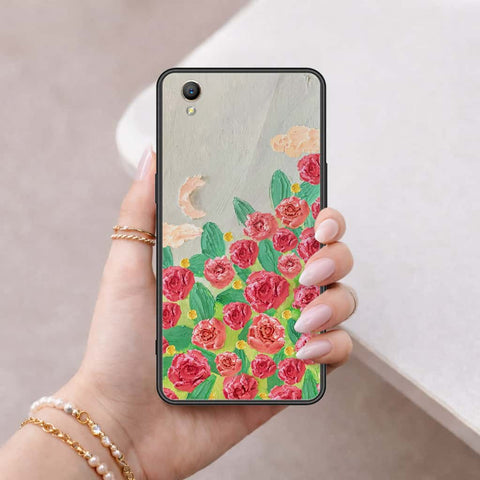 Oppo A37 Cover - Floral Series 4 - HQ Ultra Shine Premium Infinity Glass Soft Silicon Borders Case