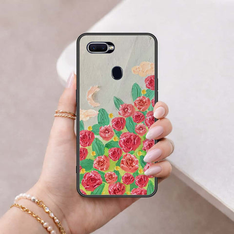 Oppo F9 / F9 Pro Cover - Floral Series 4 - HQ Ultra Shine Premium Infinity Glass Soft Silicon Borders Case