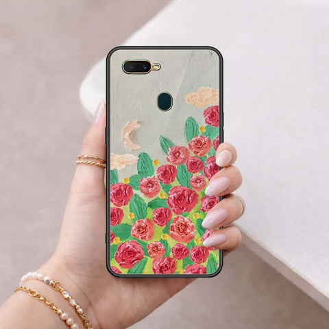 Oppo A12s Cover - Floral Series 4 - HQ Ultra Shine Premium Infinity Glass Soft Silicon Borders Case