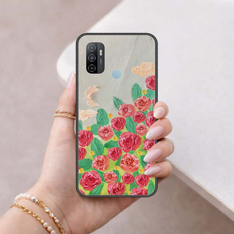 Oppo A53s Cover - Floral Series 4 - HQ Ultra Shine Premium Infinity Glass Soft Silicon Borders Case