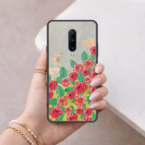 OnePlus 7 Pro Cover - Floral Series 4 - HQ Ultra Shine Premium Infinity Glass Soft Silicon Borders Case